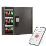 WeHere 90-Key Smart Key Lock Box – Wall Mounted Key Cabinet Organizer with App Access, One-Time Code