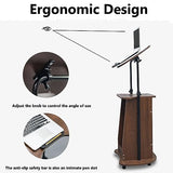 Portable Adjustable Laptop Stand with Swivel Table Sitting to Stand Desk for Conference, Classroom and Reception, Versatile Presentation Solution