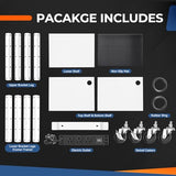Height Adjustable AV Presentation Cart with Power Strip, Rolling Storage AV Carts for Video Projector, TV