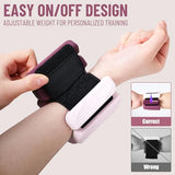 INDEPANDIA Wrist & Ankle Weights for Women and Men, 2lbs Pair Adjustable Silicone Weighted Bangles for Arm & Leg Workouts, Gradient Rose Mauve