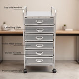 6-Tier Rolling File Cart with Mesh Drawers - 66 lb Capacity Mobile Storage for Office & Home