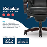 La-Z-Boy® Bellamy Executive Office Chair with Memory Foam Cushions, Real Wood Arms and Swivel Base, Black