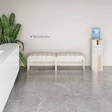 Modern White Waiting Room Bench with Open Storage Shelf