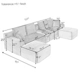 127" U-Shaped Symmetrical Cloud Sectional Couch