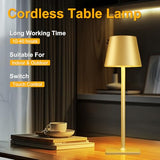 Yogaret 2 Pack Gold Rechargeable Table Lamps, Cordless Lamp with 6000mAh Battery Operated, Wireless Lamp for Restaurant