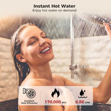 CAMPLUX Climatech 7 Tankless Water Heater Gas Indoor 6.86 GPM Up to 7.6 GPM, 170,000 BTU On Demand Instant Tankless Hot Water Heater Natural Gas, Indoor Installation, White, CA686W