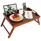 Bamboo Bed Tray with Phone Holder, Extra Large Lap Desk for Laptops up to 17.3 Inches