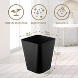 Hoolerry 9 Pieces Garbage Can 2 Gallon Small Trash Cans Bulk Bathroom Trash Bin Plastic Wastebasket Square for Bedroom