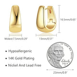 14K Gold Small Chunky Hoop Earrings for Women Gold Hoop Earrings