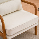 Bonnlo Fine Beige Accent Chairs Set of 2, Upholstered Mid Century Modern Lounge Fabric Chairs