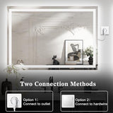 WTTY 48" x 40" LED Bathroom Mirror with Light | Anti-Fog