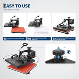 Slide-Out Drawer & 360° Swing Away | Industrial Quality Sublimation Press for T-Shirts, Tumblers