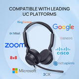USB-A/C & 3.5MM Stereo Computer Headsets with Noise Cancelling Microphone for PC, Laptop