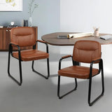 CLATINA Waiting Room Guest Chair with Bonded Leather Padded Arm Rest for Office Reception