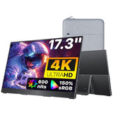 cocopar Portable Monitor 17.3 Inch 4K UHD 60Hz 150% sRGB Travel Monitor with Speaker