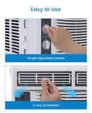 5000 BTU Window Air Conditioner, Mechanical Control Panel Window AC Unit Cools up to 150 Sq. Ft, Low-Noise & Energy Saver for Bedroom, Office, Dorm (Quick-Install Kit)