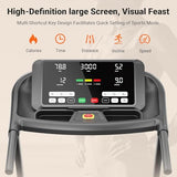 THERUN Incline Treadmill, 0-12% Incline Treadmill for Running and Walking, 300 lbs Weight Capacity, Wide Belt,3.0HP,18" LED Screen, 2 Layers Shock-Absorbing Red