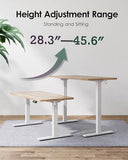 Standing Desk 47.2×23.6 inch, Sit Stand Desk with Splice Board, Memory Controller