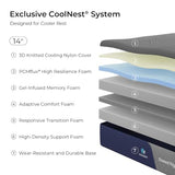 Sweetnight CoolNest 14 Inch King Size Mattress,Cooling Memory Foam Mattress | Cool Night Sleep