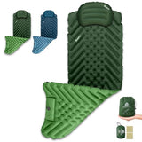 BUERTS Camping Sleeping mat and Inflatable Pillow - Set, Portable, Ultra-Light, Thickened, Quick to inflate in 30s, can be Spliced. Suitable for Backpacking, Hiking, Camping and Other Scenes