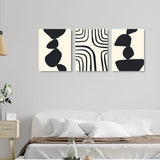 daktenn Black and White Abstract wall art Abstract Geometric Prints Boho Wall Art Set of 3 Matisse Wall Art Minimalist Artwork for Bathroom Bedroom Living Room 12"x16"x3 Panels
