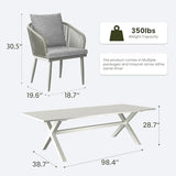 LayinSun 11 Pieces Outdoor Patio Dining Set, Aluminium Rectangular Dining Table