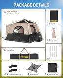 FanttikOutdoor Beta C6 Apex SUV Tent 6 Person Instant Cabin Car Tent Setup in 60 Seconds with Rainfly & Windproof Portable with Carry Bag for Family Camping, Upgraded Ventilation, Khaki