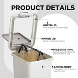 Yiyiring 2 Pack 1.6 Gallon Small Trash Can with Lid, Step-on Slim Bathroom Garbage Can 6 Liter Plastic Wastebasket