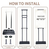 Heavy-Duty Weighted Base Poster Stand - Adjustable Double-Sided Display up to 80 inches