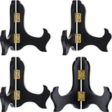 Tatuo 4 Packs 4 Inch Wooden Display Stand Decorative Plate Stands for Display Picture Frame Holder Easels (Black)