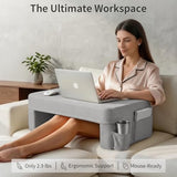 Soft Lap Desk Pillow for Laptop,Ultimate Lap Pillow with Cup Holder Pocket,Comfort Laptop Lap Desk for Bed