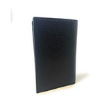 Prada Black Vitello Grain Leather Vertical Bifold Wallet New