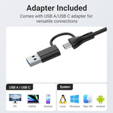 Computer Speakers with Microphone for Desktop PC, USB Monitor Speakers with Clip, Wired Laptop Sound Bar, Stereo & Bass, PC Speaker w/Mic