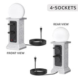 uuffoo Outdoor Lamp Post with Path Light, 4-Socket Outdoor Outlet