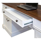 Martin Furniture Durham Double Pedestal Executive Desk, White
