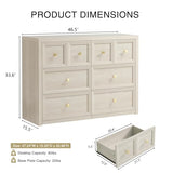 4-Piece Bedroom Set, 6 Drawer Dresser & 5 Drawer Tall Dresser and 3 Drawer King Size Nightstands Set of 2 with Charging Station