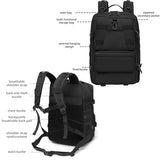 aiGear 50L Military Tactical Backpack 3 Days Assault Pack Large Day Backpack for Men Molle Army Bug Out Bag Waterproof Heavy Duty Hiking Trekking Rucksack - Black