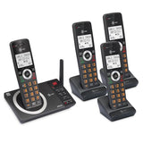 4-Handset Expandable DECT 6.0 Cordless Home Phone with Large Display, Big Buttons, Answering Machine (Charcoal Black) AT&T