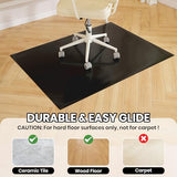 Black Chair Mat for Hardwood Floor, 58 x 84 Inch Plastic Floor Protector, 5'×7' Area Rug for Dining Room