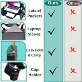 Travel Lap Desk, Travel Tray, Portable Lapdesk for Car, Remote Work, Road Trips, School, Laptop Pad with Storage Pocket