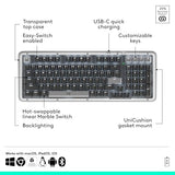 Wireless Mechanical Keyboard, Customizable Keyboard with Vibration Absorbing Gasket, Backlit Keys, Bluetooth