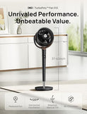 Dreo Fan for Bedroom, 120° Oscillating Standing Fan, Quiet Floor Fan with DC Motor, Pedestal Fan for Room, 9 Speeds, 4 modes, 20dB, 120° Manual Vertical, 37-42" Adjustable Height, 9H Timer, Black