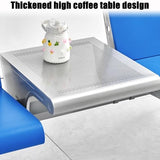 Office Guest Reception Chair with Table and Arms, Lobby Steel Reception Bench