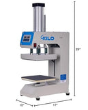 8x8 Label Pneumatic Heat Press Machine - Digital LCD Display, Self-Balancing Pressure