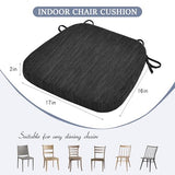baibu Kitchen Chair Cushions, Dual-Layer Patented Design Molded Memory Foam Dining Chair Pads, 17" x 16" x 2", Black