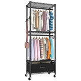 VyGrow Clothes Rack, Clothing Rack for Hanging Clothes, 4 Tiers Adjustable Closet Organizer | Load 445lbs | 23" L x 13.18" W x 78.74" H | Black