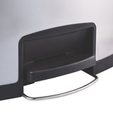 Rubbermaid Commercial Slim Jim Stainless Steel Front Step-On Wastebasket, 24 gal, Black Trim