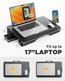 SAIJI Laptop Lap Desk, Portable Laptop Desk for Bed - Fits Up to 17" Laptops & MacBook