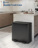 Garvee Trash Can, 2 x 10.6 gal (2 x 40 L) Garbage Can for Kitchen Dual Compartment Recycling Kitchen Step Trash Bin