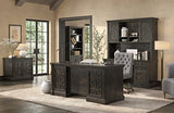 Traditional Wood Double Pedestal Executive Desk, Writing Table, Office Desk, Fully Assembled, Dark Brown